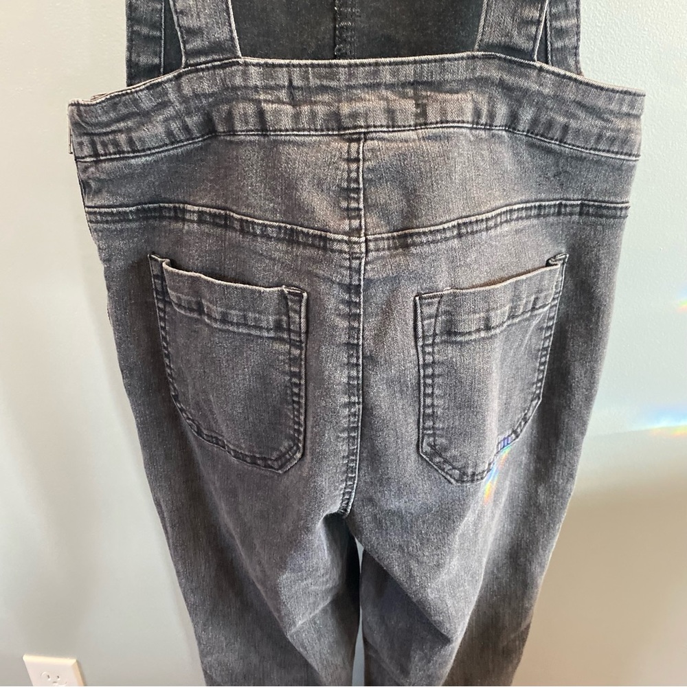 Wallflower Very Dark Gray Denim Overalls- SZ M - Picture 3 of 15